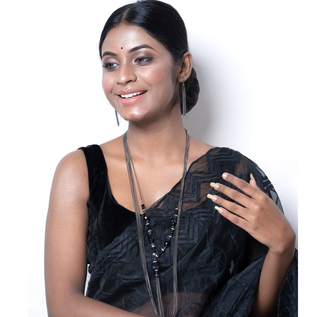 BLACK STRING NECKLACE SET
