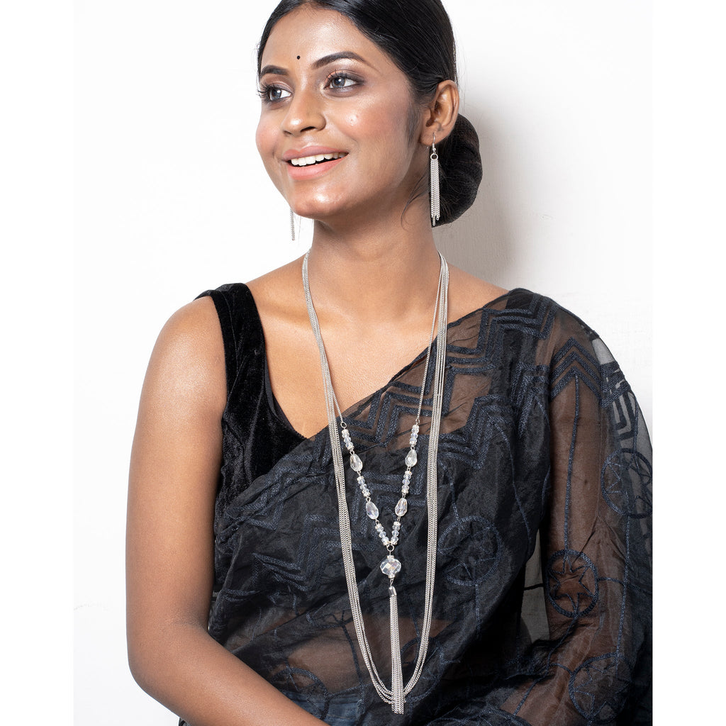 SILVER STRING NECKLACE SET