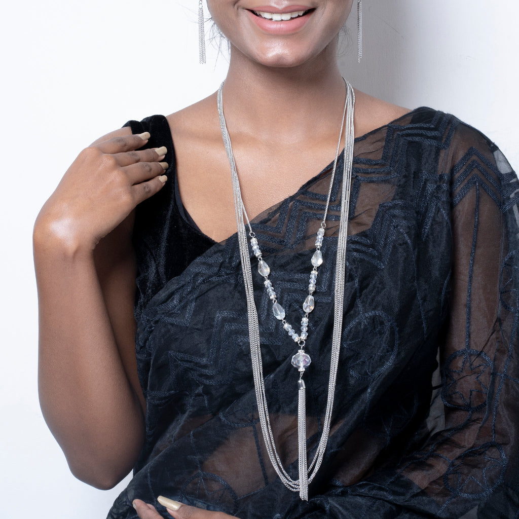 SILVER STRING NECKLACE SET