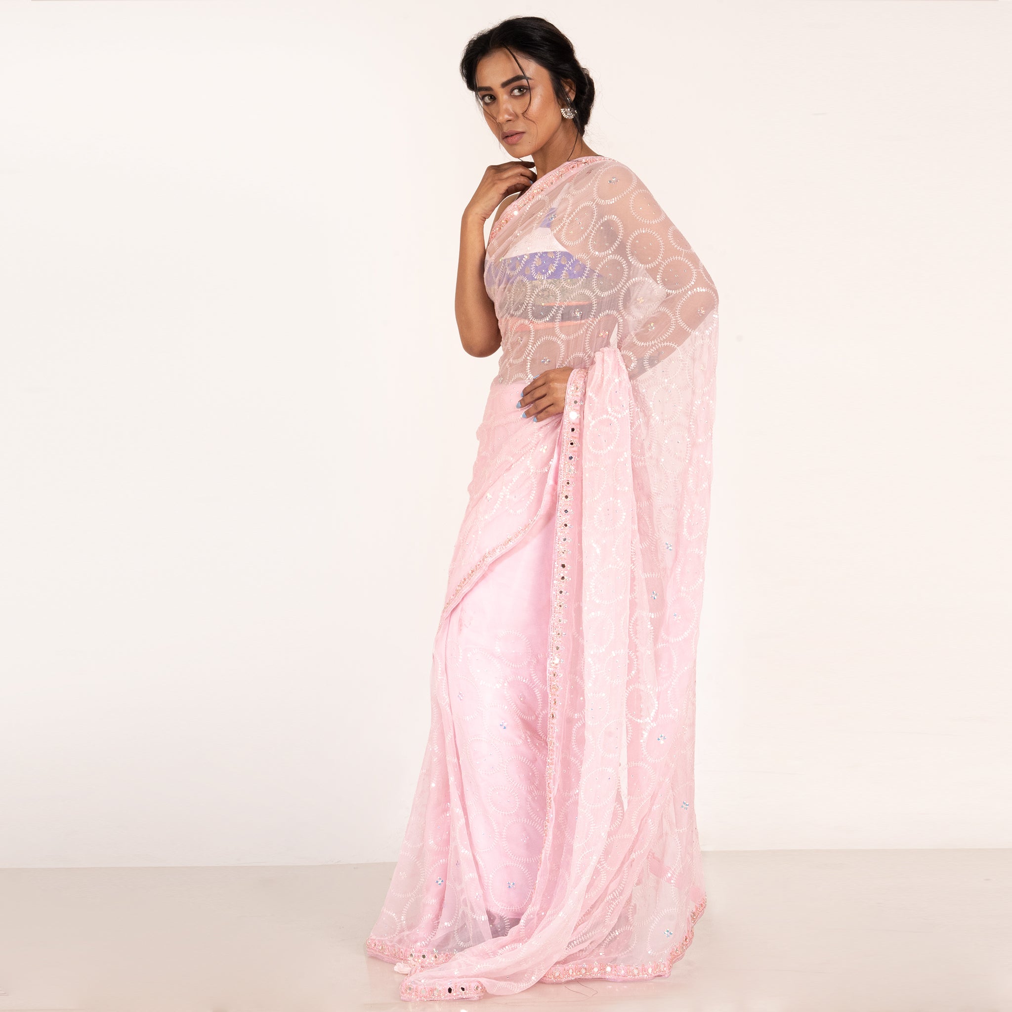 Kashmira Offwhite Powder Pink Two Tone Soft Handloom Banarasi Kanjivaram  Fusion Silk Saree – PROLISMA