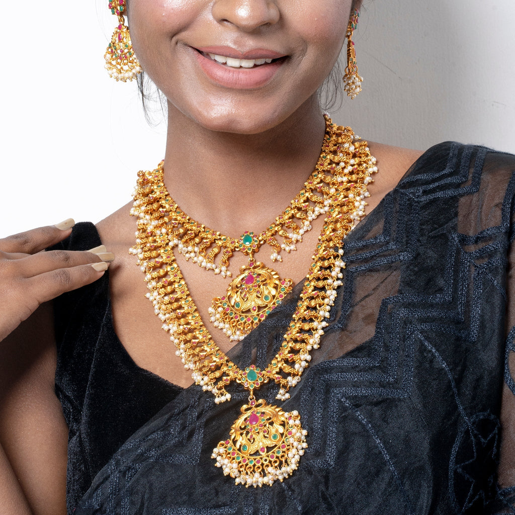 GOLDEN AMBI SOUTHINDIAN NECKLACE SET